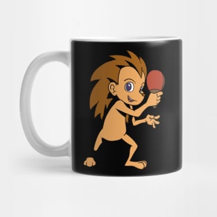 Cartoon hedgehog playing table tennis Mug